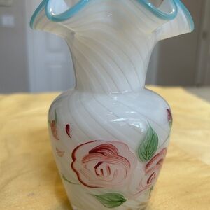 Floral White and Blue Vase